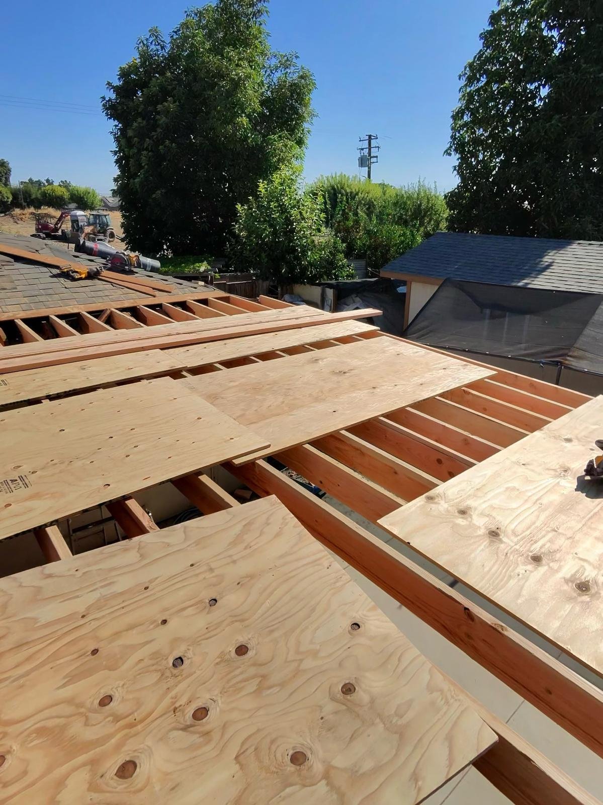 Roof tile cleaning and repair closeup